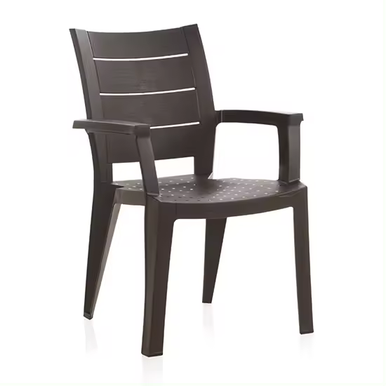 SP Berner Silla Legno Antracita - Efecto Madera - Robusta - Uso Interior y Exterior - Fabricada en España - 1