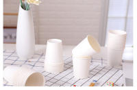 50/100pcs Pack De 250ml Vajilla Blanca Pura Para Café Té Leche Accesorios De Bebida Suministros De Fiesta Descartables - details 5