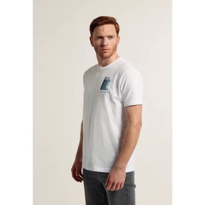 Camiseta de Algodón Blanca VALECUATRO con Gráfico en el Pecho y en la Espalda - 1