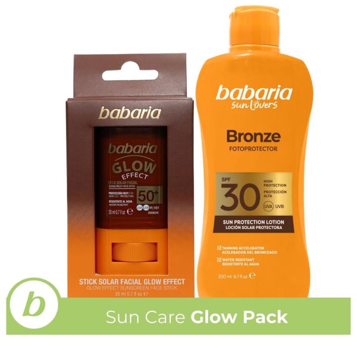 Babaria - Stick Solar Facial 50 Glow + Leche Protector Solar SPF30 | Acelerador Bronceado | Apta Para Pieles Sensibles… — oferta en Miravia