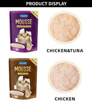 Snack húmedo para gatos - Sobres de comida cremosa (mousse) para mascotas--Alimento para gatos adultos y cachorros - details 0