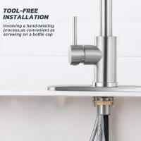 Grifo de fregadero de Cocina Con rociador desmontable, de una sola Manija con diseño de Arco Alta, de Maple inoxidable, Con rociador extraible, Níquel cepillado - details 5
