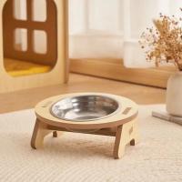 Cuencas De Alimento Y Agua Para Mascotas De Madera Elevadas Cuenco De Alimento Tilted Para Gatos Y Perros Single/Double Accesorios Para Mascotas - details 4