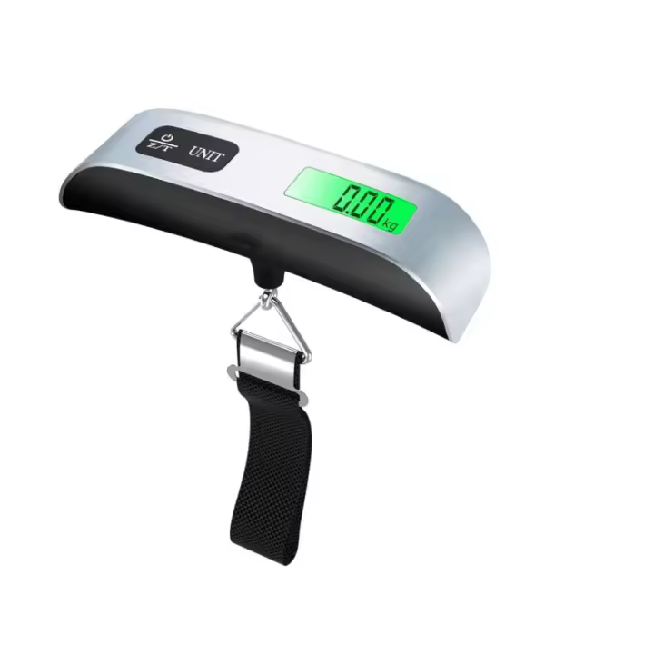 IPSDI Báscula colgante digital con retroiluminación para equipaje y báscula portátil para viajes, báscula de peso de maleta con pintura de goma, función de apagado automático, - 1