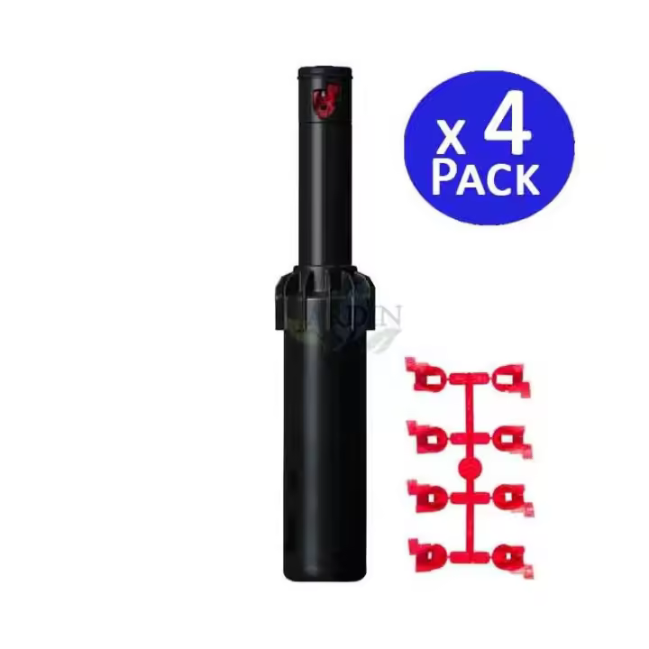 HUNTER Pack 4 Aspersor de riego Hunter PGJ-04 1/2'' | Alcance 4,3-11,6 m | Angulo ajustable | Aspersor de turbina emergente para jardin - 1