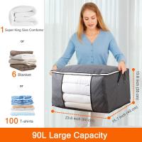 Paquete de 5 bolsas de almacenamiento de ropa de 90 L, organizadores de ropa de gran capacidad con ASAS reforzadas - details 0