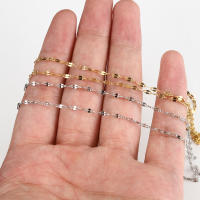 Cadenas De Labios De Acero Inoxidable 2 Metros Para Collares Pulseras DIY Suministros De Joyería Color Acero Y Oro - details 8