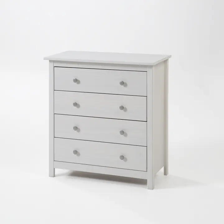 Moblit Cómoda Realizada en  Madera de Pino Macizo  Barnizado en color Blanco Translucido Medidas  78.5x75x35 Cm - (AltoxAnchoxFondo)Diferentes elementos a juego - 1