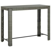 vidaXL Mesa alta de jardín ratán sintético 140,5x60,5x110,5 cm en color Marrón/Gris | estructura resistente ideal para salón dormitorio o estudio - details 1