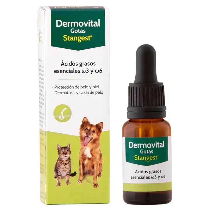 Dermovital Gotas 15 ml suplemento dermatológico para la reducción de procesos inflamatorios de las mascotas Stangest - 1