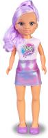 Nancy Shine , Purple, Muñeca con el Pelo Largo con Mechones Metalizados de Color Morado, Vestido de Falda Morada Metalizada y Top Blanco Famosa NAC70310 - details 3