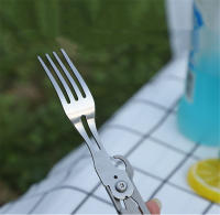 Cuchillo Multifunción Portátil Para Camping Con Cuchara Y Tenedor Incluye Abrebotellas Desplegable Set De Utensilios De Cocina - details 1