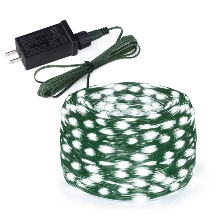 Luces De Cadena LED Impermeables 10/20/30M Con Cable De Cuero Para Decoración De Fiestas Y Cumpleaños 220V/110V Con Enchufe EU/US - 1