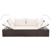 vidaXL Tumbona de jardín con cojines y almohadas ratán sintético Negro, Marrón, Gris Sillas de Exterior Ideal para jardín, playa, piscina, terraza Tumbona Piscina Tumbonas Playa Tumbonas Jardín Exterior - details 1