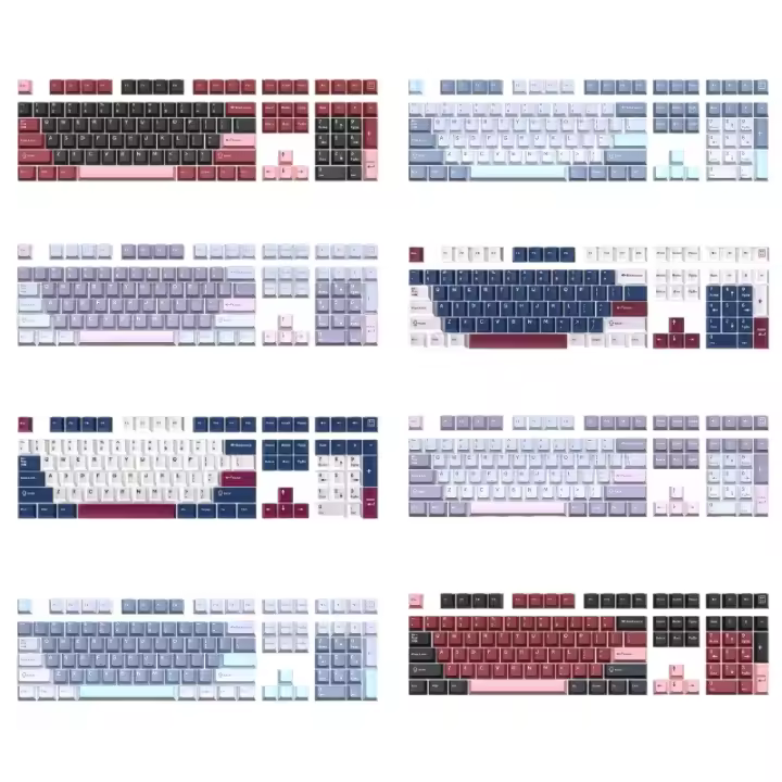 Keycaps De PBT Perfiles Cherry Para Gaming Teclado Mecánico MX Switches Layout ISO Minimalista Para GMK87 AULA 75 126 Teclas - 1