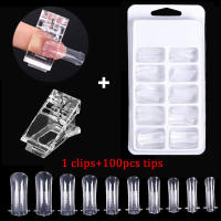 20/100Pcs Tiras De Uñas Postizas Cubiertas Por Encima En Color Transparente Para DIY Manicure Uso Con Acrílico Y Gel UV Kit De Extensión Rápida - details 4