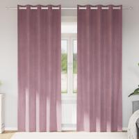 Cortinas Opacas vidaXL con Ojales 2 pcs Rosa Oscuro Terciopelo - details 0