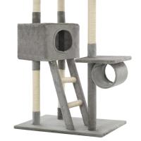 vidaXL Rascador para gatos con poste rascador de sisal 230-260 cm gris - details 5