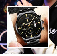 Reloj De Pulsera De Acero Inoxidable Para Hombre Estilo Casual Y Negocios Con Fechainfo Montre Homme Reloj De Pulsera De Cuarzo - details 3