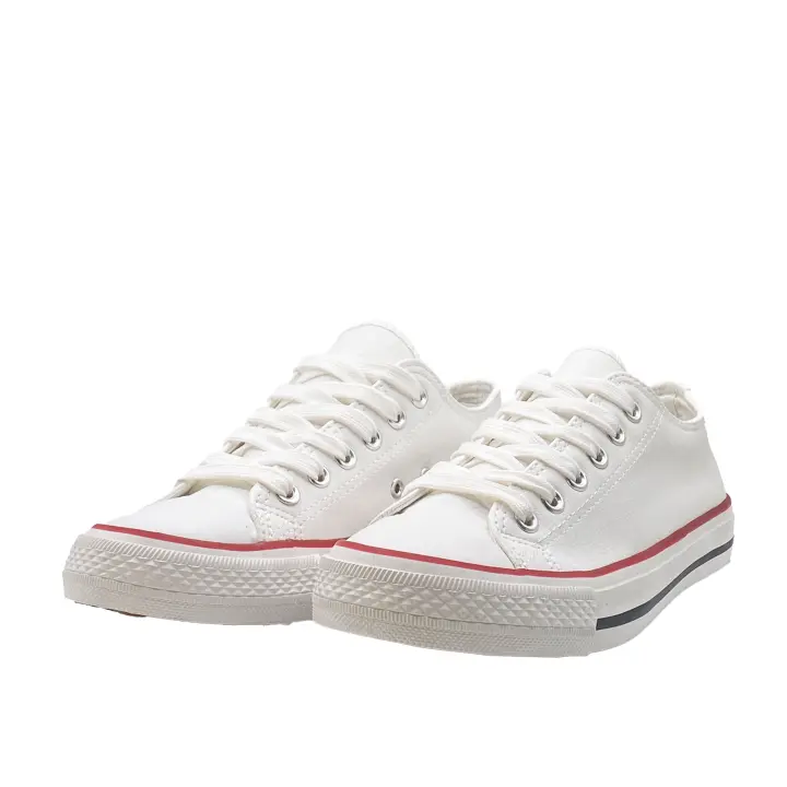 JZ Hermanos Zapatilla polipiel de lona baja para mujer con cordón - 1