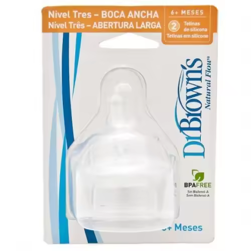Dr. Brown's Tetina Boca Ancha Silicona N 3 - 1