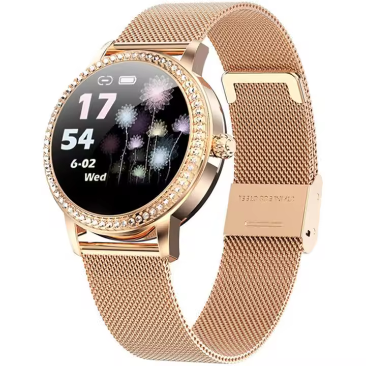 Reloj Inteligente Mujer Ultra Fino smartwatch 2 Correas Cuero Extra y 1 Protector Pantalla Pulsera Actividad Larga Duración de Batería Compatible Android iOS - 1
