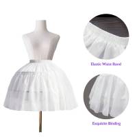 Falda De Tul Rizada Corta Para Mujeres Y Niñas En Color Sólido Y Voluminosa Falda De Tul Flotante Media Slip Prom Crinolina Sin Anillo - details 4