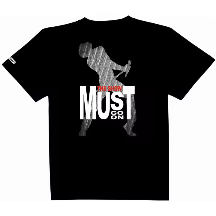 Camiseta Negra Manga Corta Banda Britanica Freddie Algodon Unisex Musica Mercury Rock Pop - 1