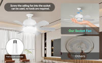 Ventilador de techo con control remoto Luz y Control: ventilador de Techo de 18 pulgadas con Luces y control remoto Ideal para dormitorio, Cocina, interior Tienda. (con base) - details 3