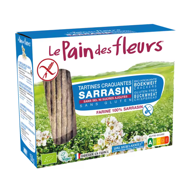 Crackers de trigo sarraceno sin sal bio Le Pain des Fleurs 150g. - 1