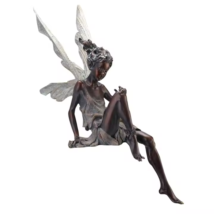 Estatua De Hada Floral Decoración De Jardín Durabilidad Calidad Para Fuente De Exterior Paisajismo Jardinera Regalo - 1