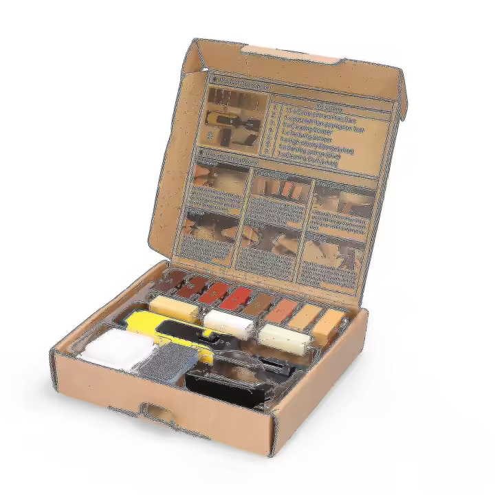 Kit de reparación de laminados para el hogar, kit de reparación de pisos, kit de herramientas de reparación de tableros de madera multifuncionales para bricolaje, kit de herramientas de utilidad para reparar rayones en pisos de madera - 1