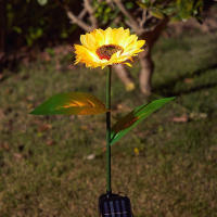 Lámpara De Jardín Solar Con 3 Cabezas Luz De Símbolo Solar Girasol Para Decoración De Noche Paisajística Y Navidad - details 7
