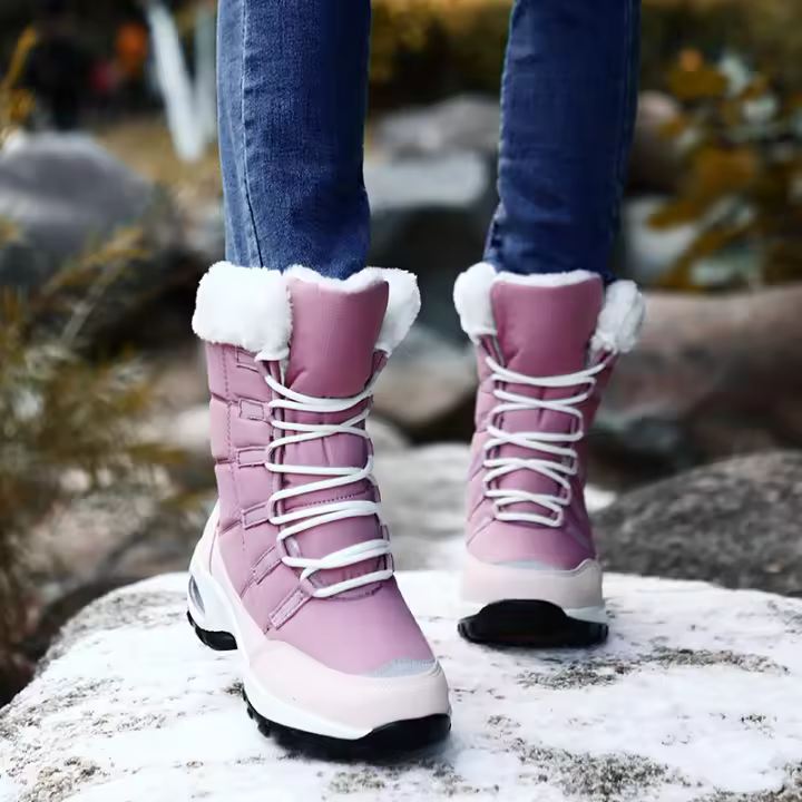 Botas De Invierno Para Mujer Calidad Superior Cómodas Y Seguras Para Caminar Botas De Nieve Con Cordones Impermeables Talla 36-42 - 1