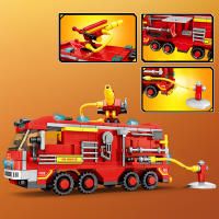 Bloques De Construcción ToylinX Estación De Bomberos Para Niños Camión Y Helicóptero De Incendio Juguetes Educativos Para Niños - details 6