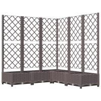 vidaXL Jardinera con enrejado PP oscuro 120x120x121,5 cm Color Gris oscuro,  Marrón,  Negro y mas - details 3