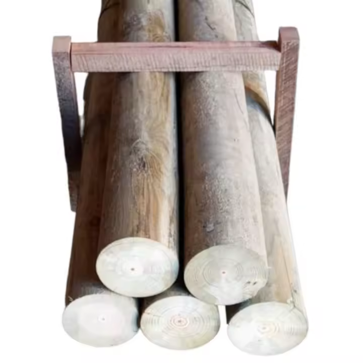 MADERTERRANEO Pack de 5 postes redondos de pino tratados y calibrados 80x2000 mm - 1