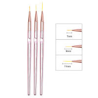Set De 3 Pinceles De Arte Para Uñas Acrílicas Con Rayas Francesas Y Punta 3D Herramientas De Dibujo De Línea Delgada Para Manicura Y Gel UV - details 1