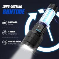 900000 Linternas Led De Alto LúMenes Linterna Led Recargable 3 Modos Zoomable Carga RáPida Ipx6 Impermeable Flash Linterna Potente Luz De Mano Para Acampar Al Aire Librey Regalo Negro - details 1