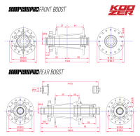 Koozer Hub De Bicicleta MTB XM490 pro CR-MO Acero Boost 28H 32 Holes 15x110 12x148MM TA Thru HG XD MS SX GX NX 10 11s 12s Para Bicicleta - details 0