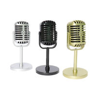 Micrófono Retro De Plástico Para Fiestas Y Decoración Del Hogar Adorno Clásico Para Presentaciones En Vivo Figura De Ornitología - details 7