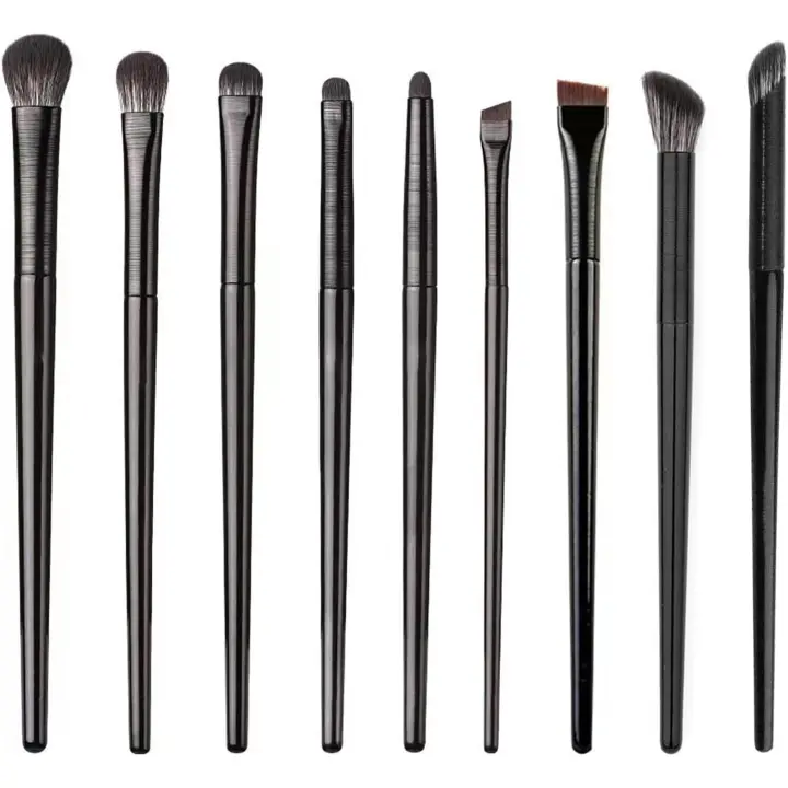 Brochas De Maquillaje Profesional, Kit De Brochas Para Sombras, Delineado, Difuminado - La Mejor Elección Esencial De 9 Piezas, Juego De Brochas De Maquillaje Profesional [Negro] - 1