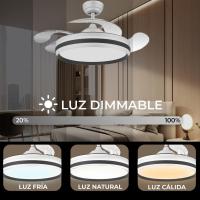Ventilador de techo SERENE, 38w, 4900lm, 3 modos de colores 3000k-4500k-6500k, mando a distancia, modo invierno y verano, temporizador, 6 velocidades - details 5