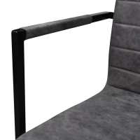 vidaXL Sillas de comedor voladizas 2 unidades cuero sintético gris - details 4