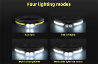 Linterna Frontal LED Con Sensor De Movimiento Recargable Por USB Impermeable Para Camping Pesca Y Uso General 180° De Ángulo De Haz - details 1