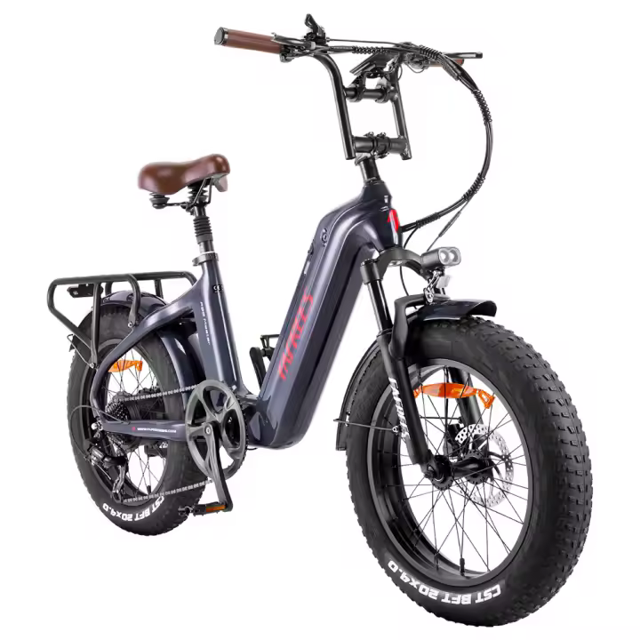 Bicicleta eléctrica Fafrees F20 Master, neumático de aire de 20*4.0 pulgadas, transmisión trasera de 500W, velocidad máxima de 25 km/h, batería Samsung de 48V 22.5Ah, rango de 140-160km, frenos de disco hidráulicos, marco de fibra de carbono - Aurora Grey - 1