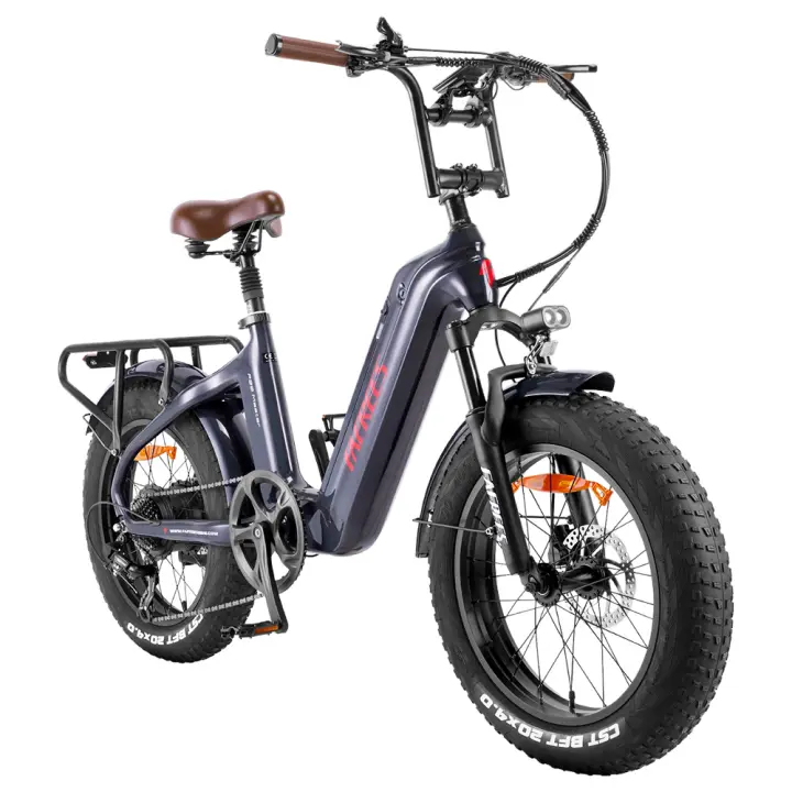 Bicicleta eléctrica Fafrees F20 Master, neumático de aire de 20*4.0 pulgadas, transmisión trasera de 500W, velocidad máxima de 25 km/h, batería Samsung de 48V 22.5Ah, rango de 140-160km, frenos de disco hidráulicos, marco de fibra de carbono - Aurora Grey - 1