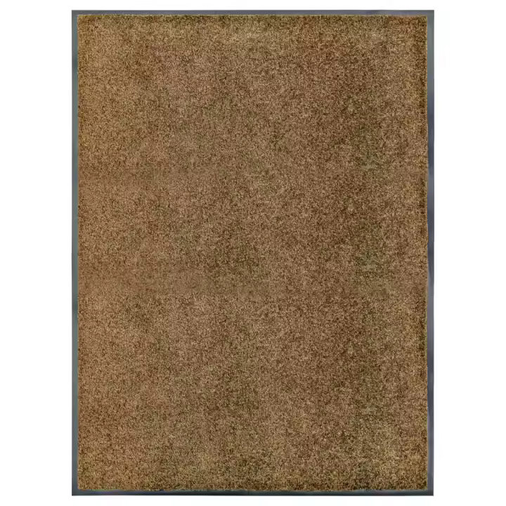 vidaXL Felpudo lavable marrón 90x120 cm - 1