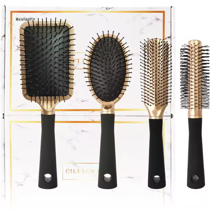 Juego de 4 Suplementos de pelo, Cerdas flexibles suave para Cabello Grande y Gruesos ondulado Seco dañado Oro - 1