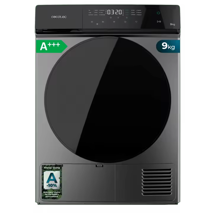 Cecotec Bolero DressCode Dry 9400 Steel A+++ Secadora Bomba de calor steel de 9 kg Clase A+++ Motor Inverter Plus Full Touch Plancha Fácil 15 programas. - 1